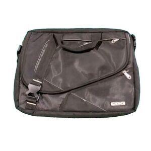OGIO Messenger Laptop Shoulder Travel Bag Black Nylon Zippered Check Point
